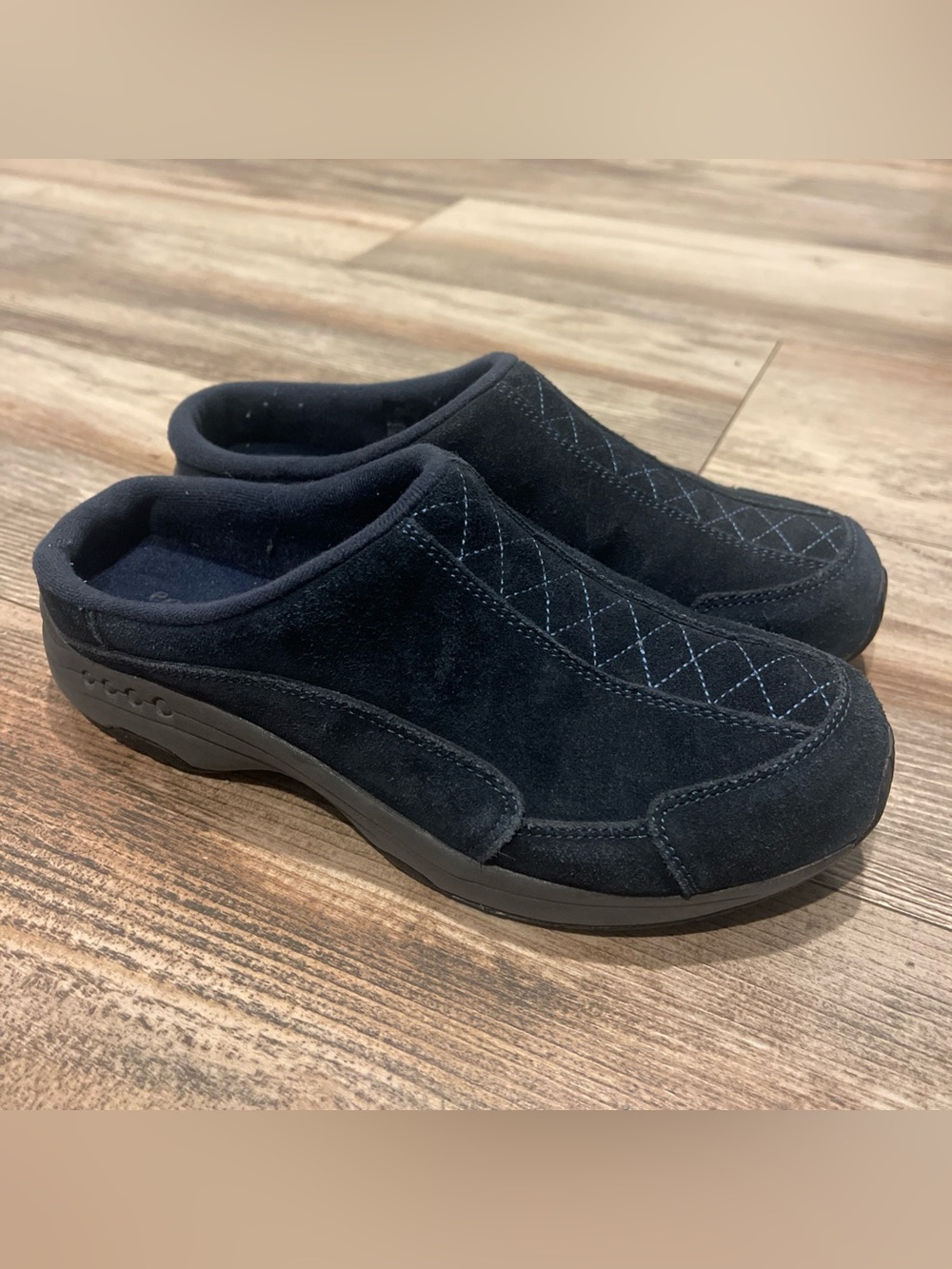Easy Spirit Women's SE Travel Time Slip On Walking Mules Navy Blue Size 7.5